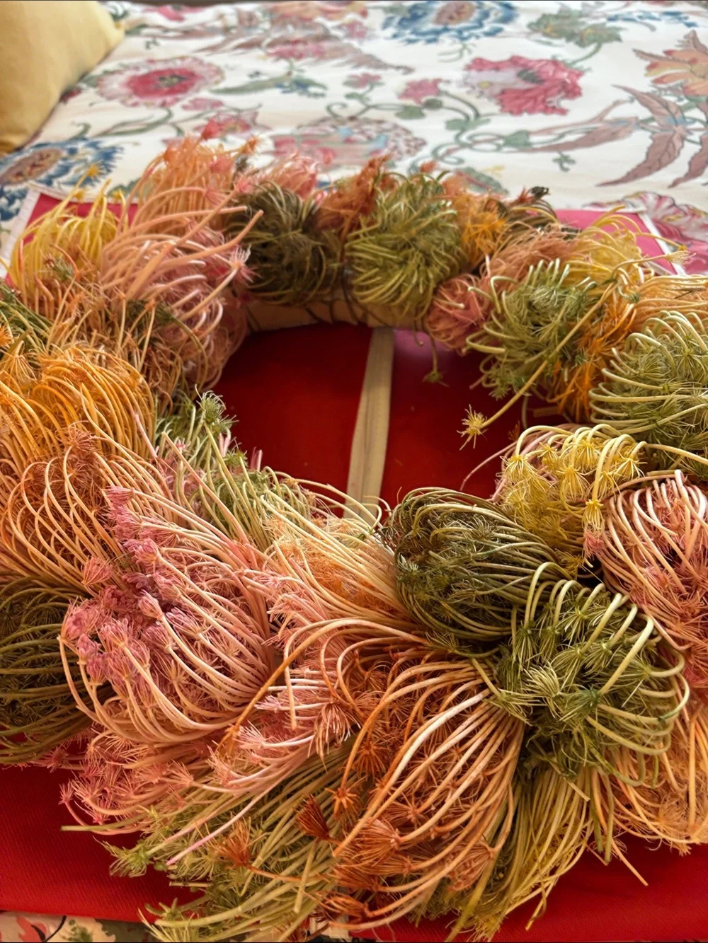 Decorative Multicolor Floral Wreath – Spring Pastel Wall Accent